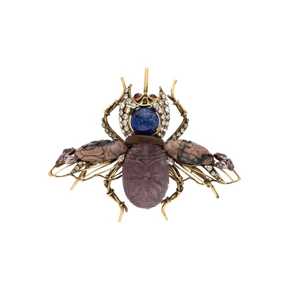 IRADJ MOINI Large Beetle Insect Bug Brooch Pin Vintage Handmade Designer Jewelry - Picture 1 of 2